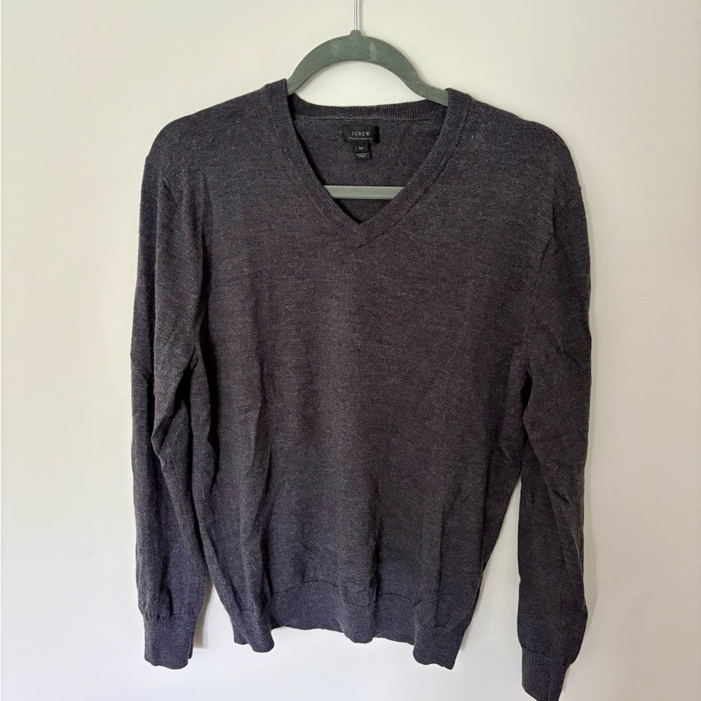 J. Crew Men's Charcoal V-Neck Sweater